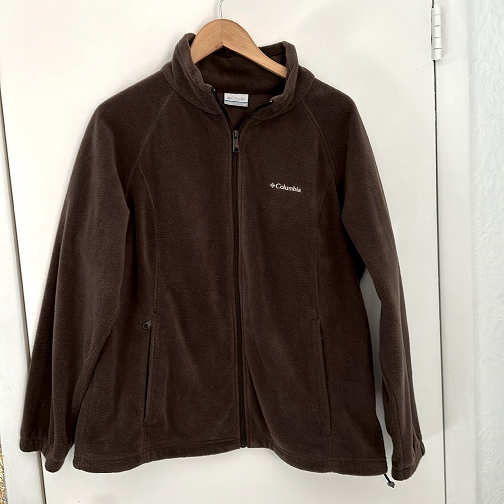 Columbia Full Zip Women's brown Fleece Long Sleeve Jacket, 1X